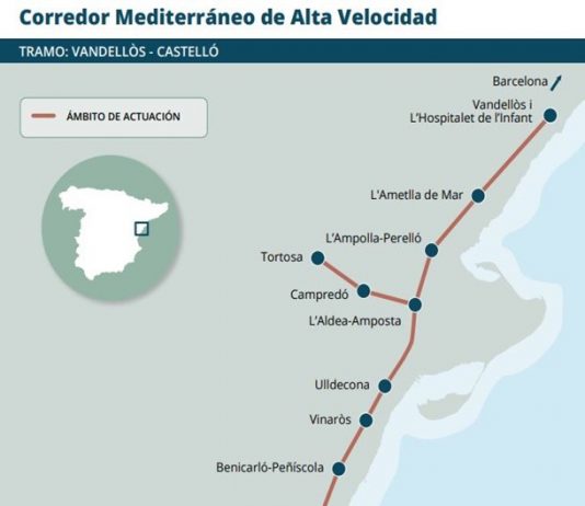 Adif AV licita las obras para implantar el ancho estándar en el tramo Castelló-Vandellòs del Corredor Mediterráneo